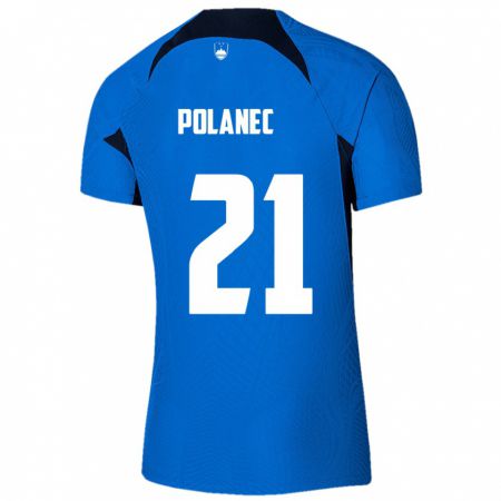 Kandiny Kinderen Slovenië Gaj Polanec #21 Blauw Uitshirt Uittenue 24-26 T-Shirt