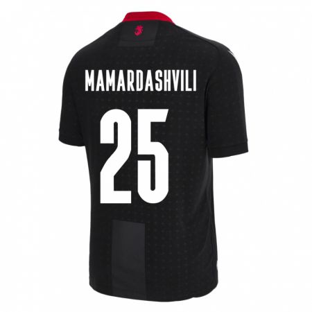 Kandiny Bambino Maglia Georgia Giorgi Mamardashvili #25 Nero Kit Gara Away 24-26 Maglietta