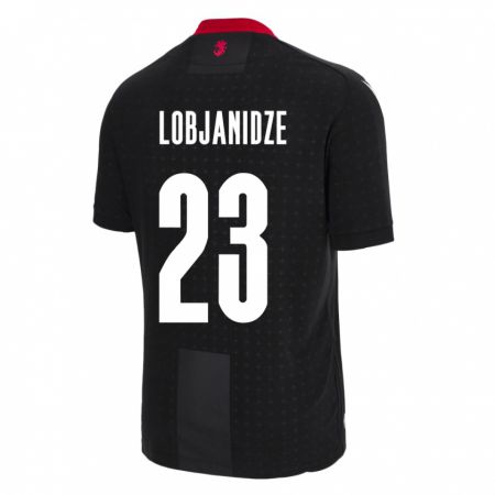 Kandiny Bambino Maglia Georgia Saba Lobjanidze #23 Nero Kit Gara Away 24-26 Maglietta