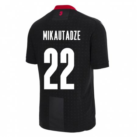 Kandiny Bambino Maglia Georgia Georges Mikautadze #22 Nero Kit Gara Away 24-26 Maglietta