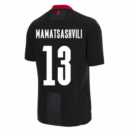 Kandiny Bambino Maglia Georgia Saba Mamatsashvili #13 Nero Kit Gara Away 24-26 Maglietta