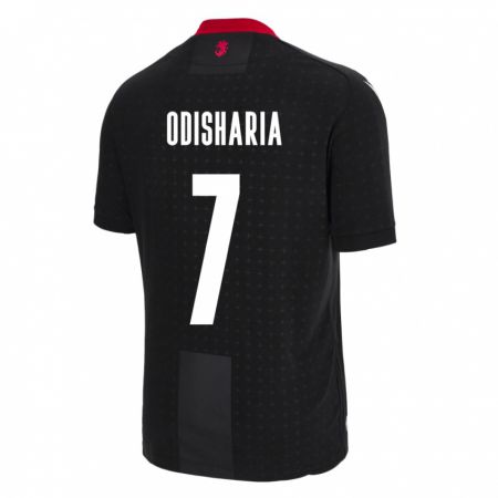 Kandiny Bambino Maglia Georgia Lasha Odisharia #7 Nero Kit Gara Away 24-26 Maglietta