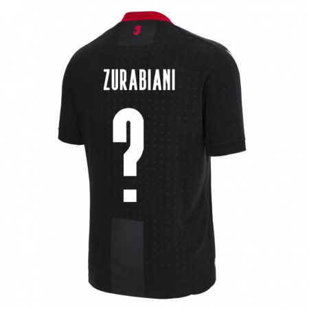 Kandiny Bambino Maglia Georgia Davit Zurabiani #0 Nero Kit Gara Away 24-26 Maglietta