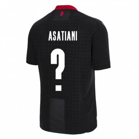 Kandiny Bambino Maglia Georgia Davit Asatiani #0 Nero Kit Gara Away 24-26 Maglietta