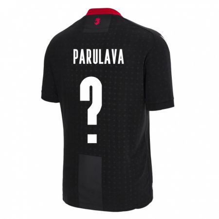 Kandiny Bambino Maglia Georgia Otar Parulava #0 Nero Kit Gara Away 24-26 Maglietta