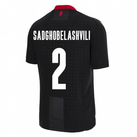 Kandiny Niño Camiseta Georgia Gela Sadghobelashvili #2 Negro 2ª Equipación 24-26 La Camisa