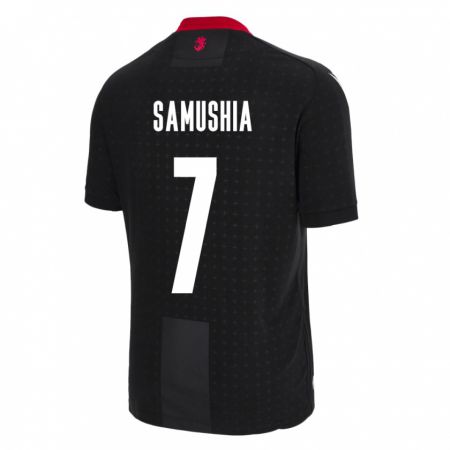 Kandiny Bambino Maglia Georgia Saba Samushia #7 Nero Kit Gara Away 24-26 Maglietta