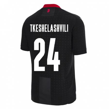 Kandiny Kinder Georgien Amiran Tkeshelashvili #24 Schwarz Auswärtstrikot Trikot 24-26 T-Shirt Österreich