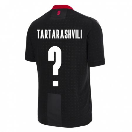 Kandiny Bambino Maglia Georgia Saba Tartarashvili #0 Nero Kit Gara Away 24-26 Maglietta