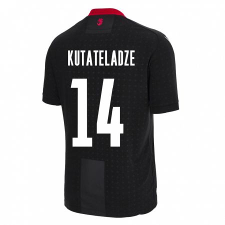 Kandiny Bambino Maglia Georgia Alexandre Kutateladze #14 Nero Kit Gara Away 24-26 Maglietta