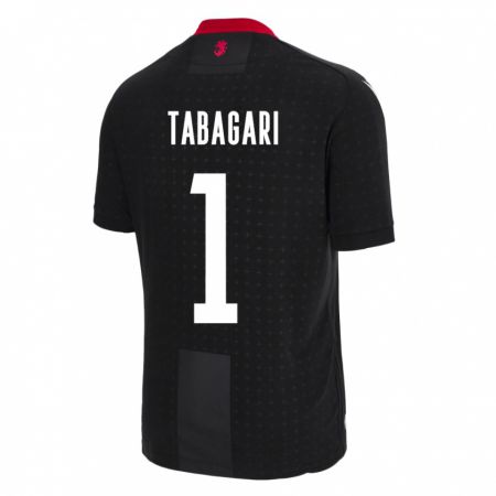 Kandiny Bambino Maglia Georgia Eka Tabagari #1 Nero Kit Gara Away 24-26 Maglietta