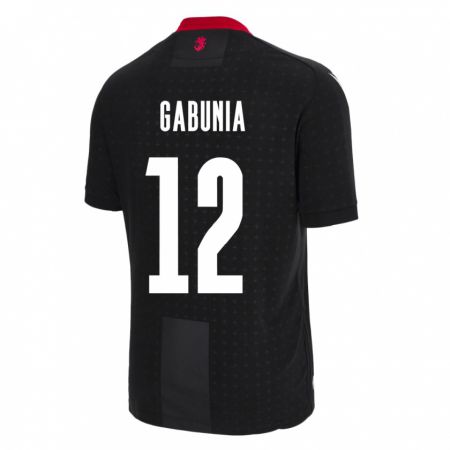 Kandiny Bambino Maglia Georgia Tatia Gabunia #12 Nero Kit Gara Away 24-26 Maglietta