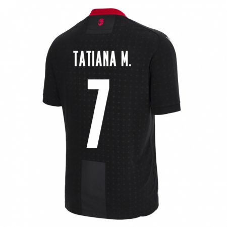 Kandiny Bambino Maglia Georgia Tatiana Matveeva #7 Nero Kit Gara Away 24-26 Maglietta