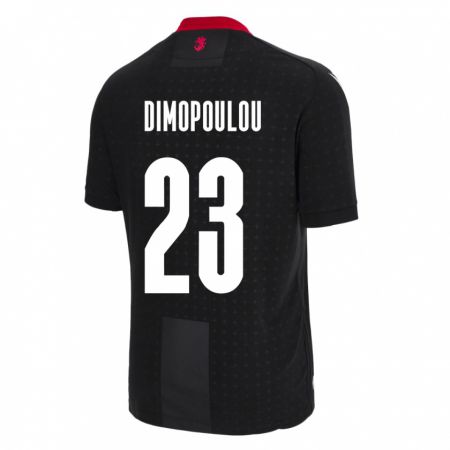 Kandiny Kinder Georgien Salomi Dimopoulou #23 Schwarz Auswärtstrikot Trikot 24-26 T-Shirt Österreich