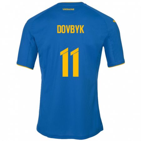 Kandiny Bambino Maglia Ucraina Artem Dovbyk #11 Blu Kit Gara Away 24-26 Maglietta