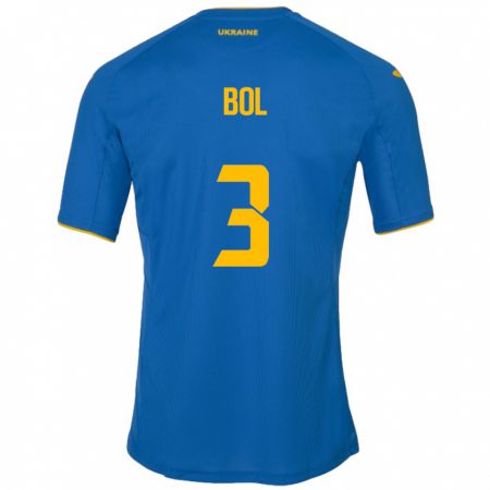 Kandiny Kinder Ukraine Anton Bol #3 Blau Auswärtstrikot Trikot 24-26 T-Shirt Österreich