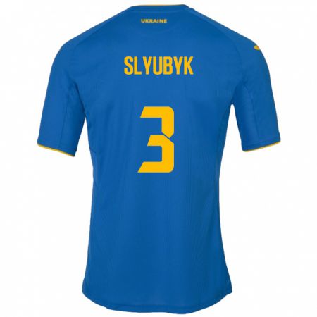 Kandiny Kinder Ukraine Bogdan Slyubyk #3 Blau Auswärtstrikot Trikot 24-26 T-Shirt Österreich