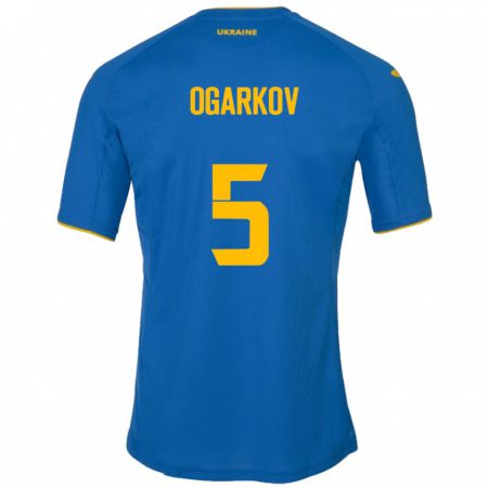 Kandiny Bambino Maglia Ucraina Mykola Ogarkov #5 Blu Kit Gara Away 24-26 Maglietta