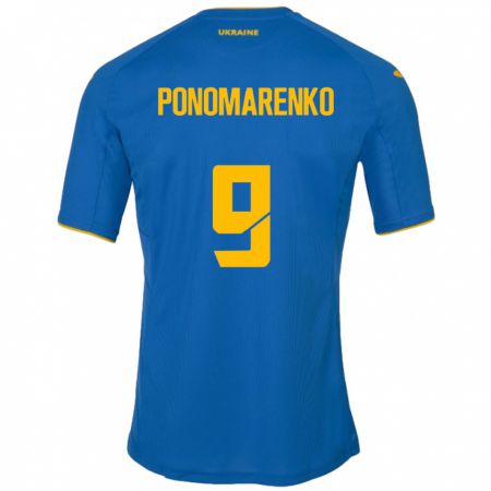 Kandiny Kinder Ukraine Matviy Ponomarenko #9 Blau Auswärtstrikot Trikot 24-26 T-Shirt Österreich