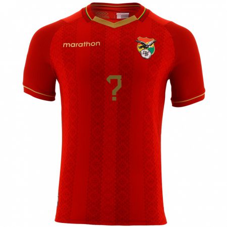 Kandiny Bambino Maglia Bolivia Abigaíl Quiroz #0 Rosso Kit Gara Away 24-26 Maglietta