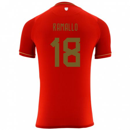 Kandiny Bambino Maglia Bolivia Rodrigo Ramallo #18 Rosso Kit Gara Away 24-26 Maglietta