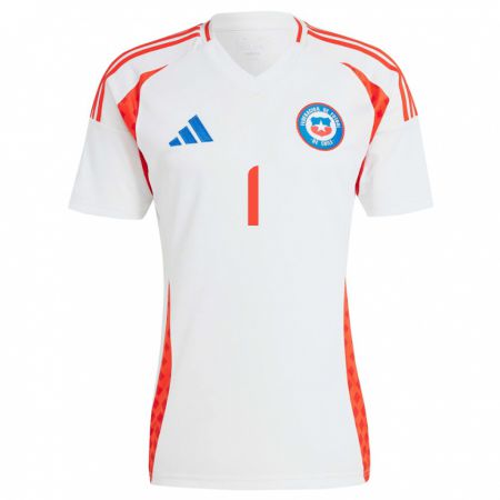 Kandiny Bambino Maglia Cile Christiane Endler #1 Bianco Kit Gara Away 24-26 Maglietta