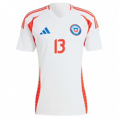 Kandiny Kinder Chile Anaís Cifuentes #13 Weiß Auswärtstrikot Trikot 24-26 T-Shirt Österreich