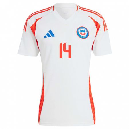 Kandiny Niño Camiseta Chile Marcelo Morales #14 Blanco 2ª Equipación 24-26 La Camisa