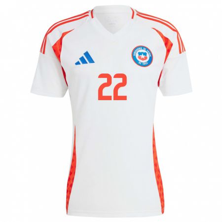 Kandiny Bambino Maglia Cile Agustina Heyermann #22 Bianco Kit Gara Away 24-26 Maglietta