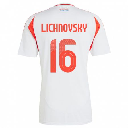 Kandiny Bambino Maglia Cile Igor Lichnovsky #16 Bianco Kit Gara Away 24-26 Maglietta