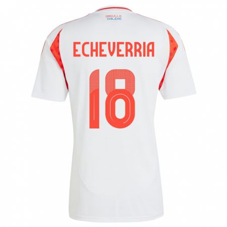 Kandiny Kinder Chile Rodrigo Echeverría #18 Weiß Auswärtstrikot Trikot 24-26 T-Shirt Österreich