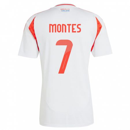 Kandiny Bambino Maglia Cile Clemente Montes #7 Bianco Kit Gara Away 24-26 Maglietta