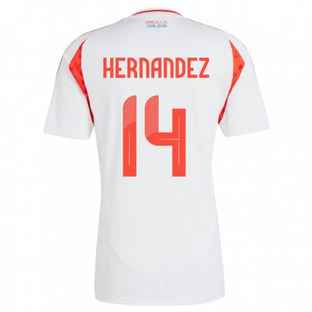 KandinyキッズチリLeandro Hernández#14白アウェイシャツ24-26ジャージーユニフォーム