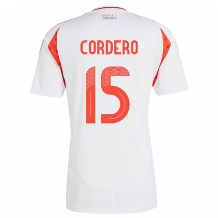 Kandiny Bambino Maglia Cile Renato Cordero #15 Bianco Kit Gara Away 24-26 Maglietta