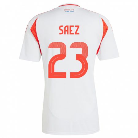 Kandiny Bambino Maglia Cile Ignacio Sáez #23 Bianco Kit Gara Away 24-26 Maglietta