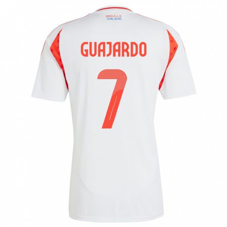 Kandiny Bambino Maglia Cile Paolo Guajardo #7 Bianco Kit Gara Away 24-26 Maglietta