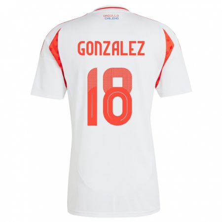 Kandiny Kinderen Chili Bryan González #18 Wit Uitshirt Uittenue 24-26 T-Shirt België