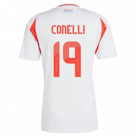 Kandiny Kinder Chile Vicente Conelli #19 Weiß Auswärtstrikot Trikot 24-26 T-Shirt Österreich