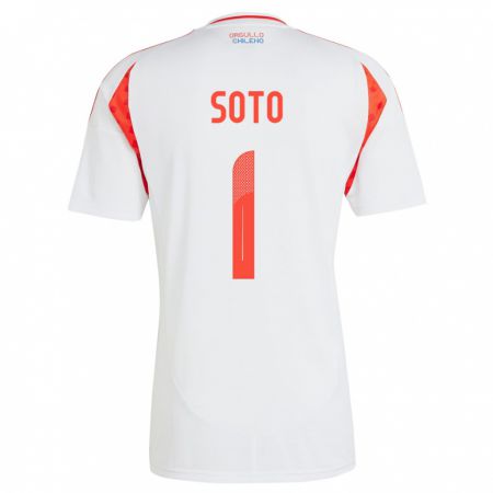 Kandiny Bambino Maglia Cile Fernando Soto #1 Bianco Kit Gara Away 24-26 Maglietta