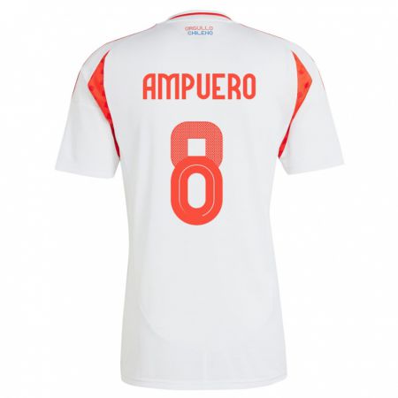 Kandiny Kinder Chile Benjamín Ampuero #8 Weiß Auswärtstrikot Trikot 24-26 T-Shirt Österreich