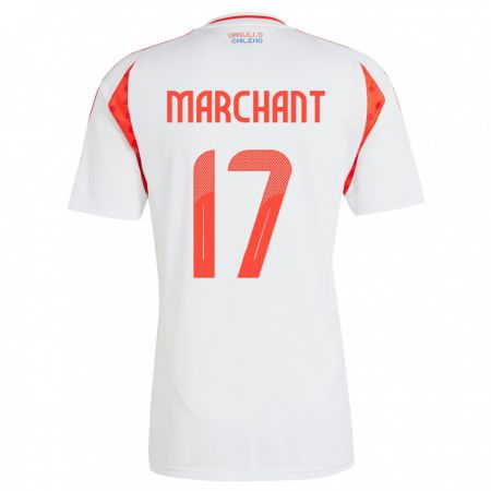 Kandiny Bambino Maglia Cile Francisco Marchant #17 Bianco Kit Gara Away 24-26 Maglietta