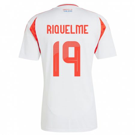 Kandiny Bambino Maglia Cile Benjamín Riquelme #19 Bianco Kit Gara Away 24-26 Maglietta