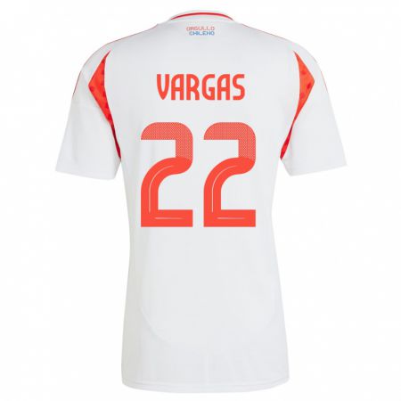 Kandiny Bambino Maglia Cile Diego Vargas #22 Bianco Kit Gara Away 24-26 Maglietta