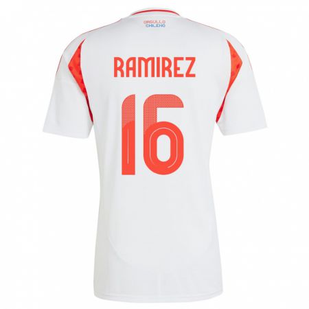 Kandiny Bambino Maglia Cile Vicente Ramírez #16 Bianco Kit Gara Away 24-26 Maglietta