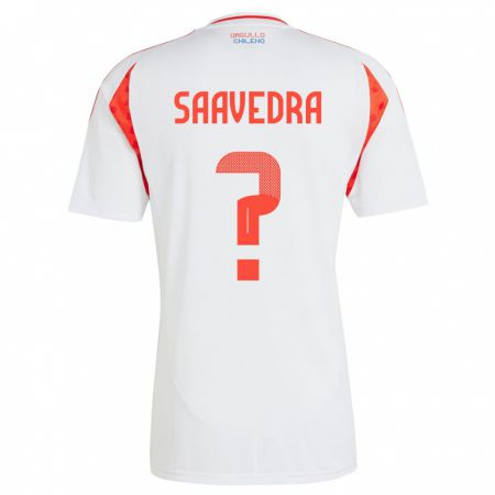 Kandiny Bambino Maglia Cile Danilo Saavedra #0 Bianco Kit Gara Away 24-26 Maglietta