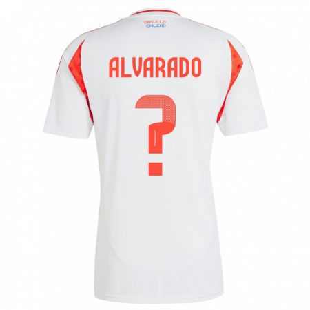 Kandiny Bambino Maglia Cile José Alvarado #0 Bianco Kit Gara Away 24-26 Maglietta