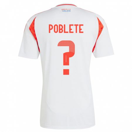 Kandiny Bambino Maglia Cile José Poblete #0 Bianco Kit Gara Away 24-26 Maglietta