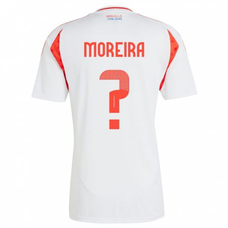 Kandiny Kinder Chile Vicente Moreira #0 Weiß Auswärtstrikot Trikot 24-26 T-Shirt Österreich