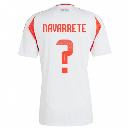 Kandiny Bambino Maglia Cile Sebastián Navarrete #0 Bianco Kit Gara Away 24-26 Maglietta