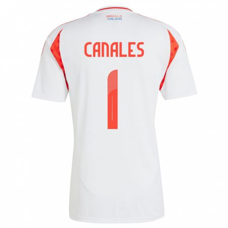 Kandiny Bambino Maglia Cile Antonia Canales #1 Bianco Kit Gara Away 24-26 Maglietta